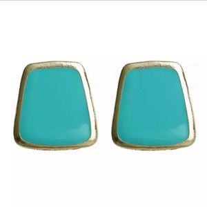 Teal Enamel Stud Earrings